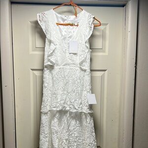 White Lace Sleeveless Dress Lulus NWT